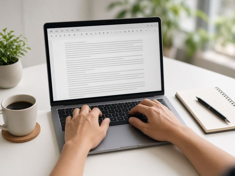 Persona escribiendo en una laptop sobre un escritorio de trabajo (foto ilustrativa)